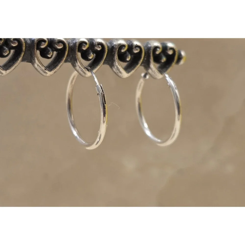 Sterling Silver IBB 18mm Hoop Earrings